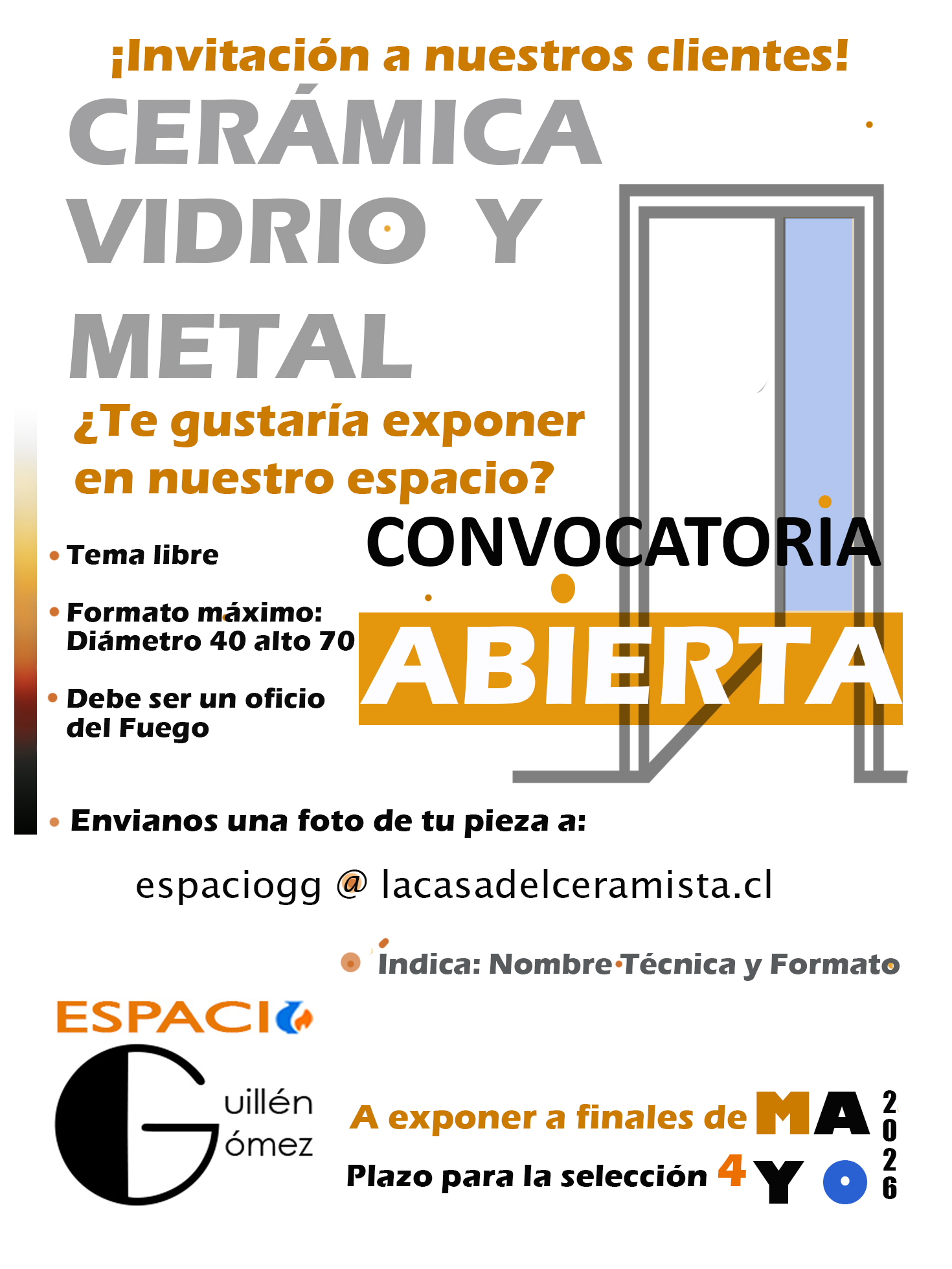 Convocatoria abierta — Cerámica, vidrio y metal